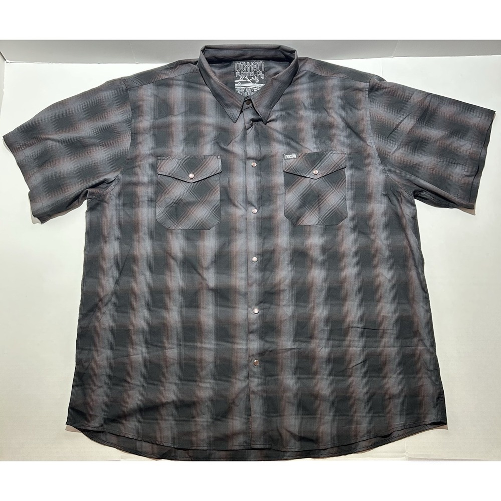 DIXXON Flannel Co "The Santana" Limited Edition Men's 4XL Black Plaid Pearl Snap